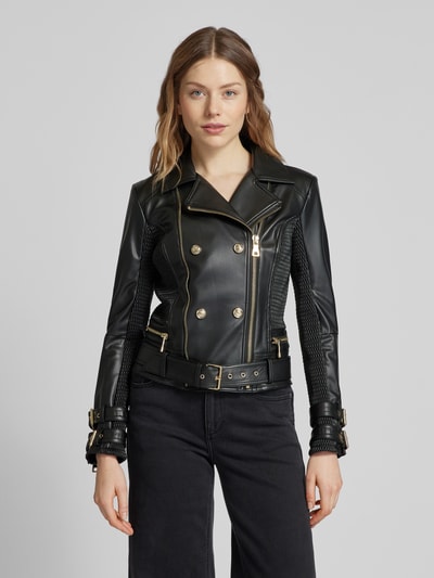 Guess Biker-Jacke mit Reißverschlusstaschen Modell 'MYLA' Black 4