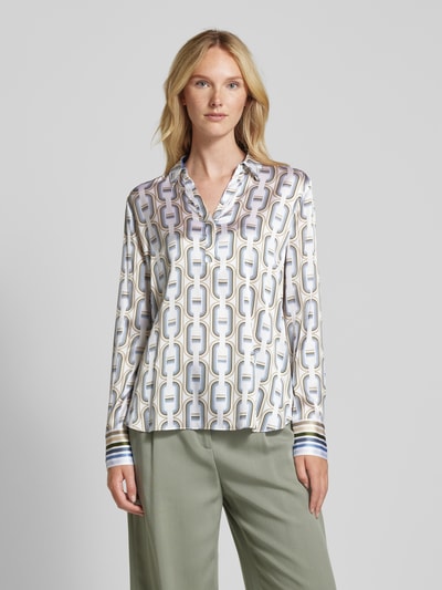 Herzensangelegenheit Blouse met V-hals Rookblauw - 4