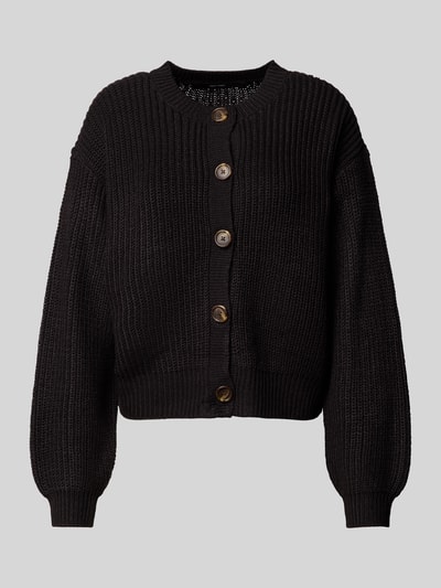 Vero Moda Relaxed fit gebreid jack met enkele knoopsluiting, model 'LEA' Zwart - 2