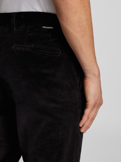 Jack & Jones Tapered fit corduroy broek met steekzakken, model 'CORDUROY' Zwart - 3