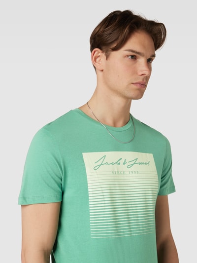 Jack & Jones T-shirt met ronde hals, model 'STOKE' Donkergroen - 3