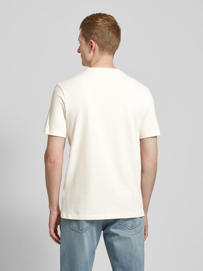 HUGO T-shirt met labelprint, model 'Daqerio' Offwhite - 5