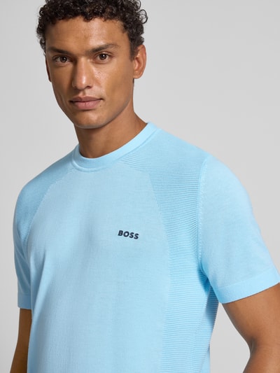 BOSS Green Regular Fit T-Shirt aus Baumwoll-Mix Modell 'MOMENTUM' Hellblau 3