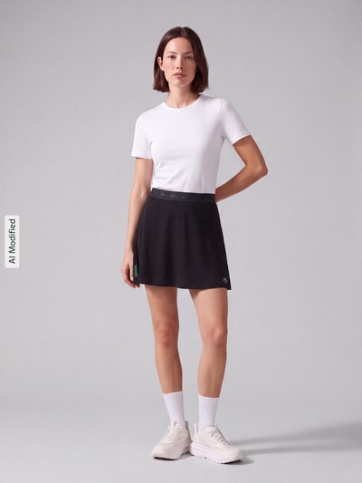 Lacoste Sport Rozkloszowana sportowa spódnica z detal z logo Czarny 1