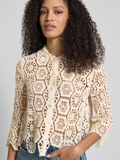 Apricot Slim Fit Bluse aus Häkelspitze Stein 3