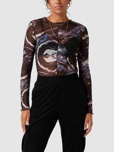 Kasjmier sheer pullover lange mouwen zwart