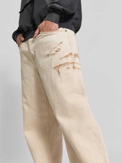 Diesel High Waist Baggy Jeans mit Destroyed-Details Offwhite 3