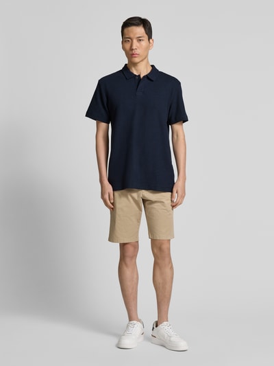 Tom Tailor Regular Fit Ripp Poloshirt mit Stretch-Anteil Marine 1