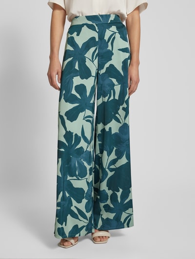 V by Vera Mont Wide leg stoffen broek met all-over print Donkergroen - 4