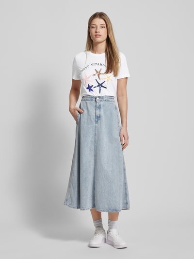 Only T-Shirt mit Paillettenbesatz Modell 'KITA' Weiss 1