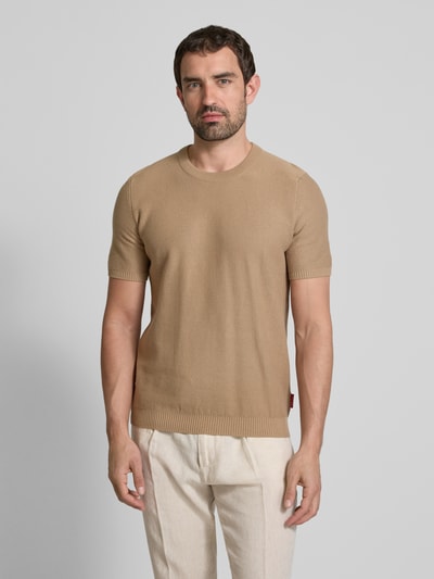 JOOP! Jeans T-Shirt mit gerippten Abschlüssen Modell 'Simoro' Beige 4