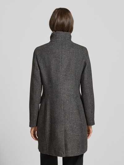 Christian Berg Woman Selection Regular fit lange jas met wol Antraciet gemêleerd - 5