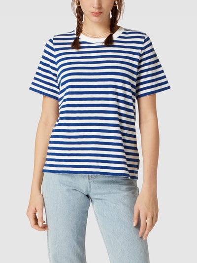 Marc O'Polo Denim T-Shirt mit Streifenmuster Royalblau 4