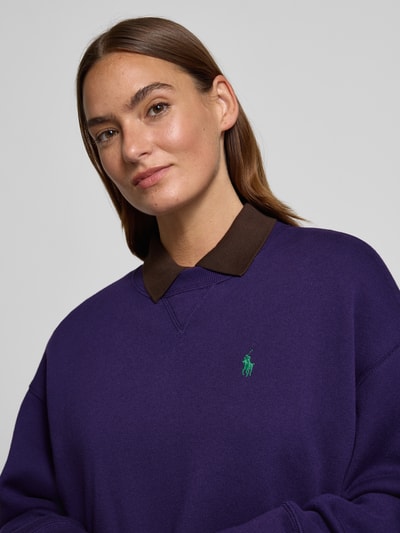 Polo Ralph Lauren Sweatshirt mit überschnittenen Schultern und Label-Stitching Purple 3