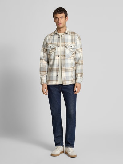 Jack & Jones Premium Regular fit vrijetijdsoverhemd met kentkraag Lichtgrijs gemêleerd - 1
