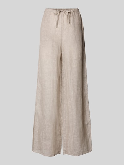 Christian Berg Woman Wide Leg Leinenhose mit Eingrifftaschen Beige 2