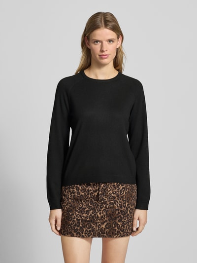 Pieces Regular fit pullover met raglanmouwen, model 'BREE' Zwart - 4