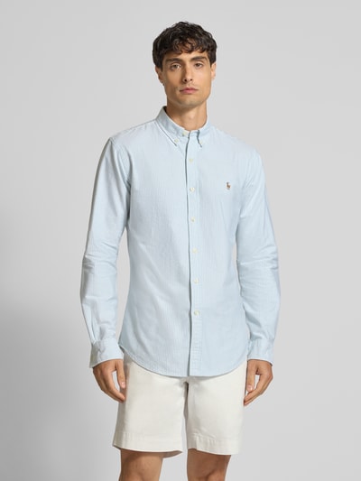 Polo Ralph Lauren Slim Fit Freizeithemd mit Button-Down-Kragen Hellgrau 4