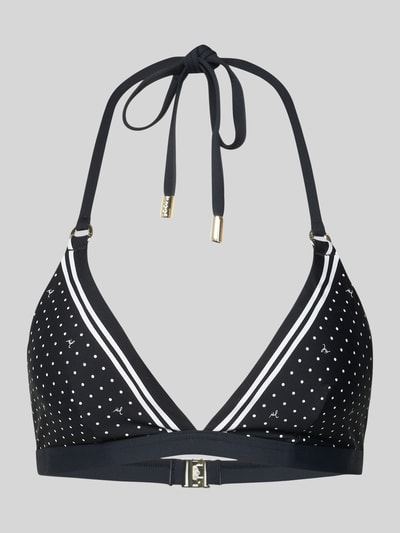 Produktfoto, Bikini-Oberteil in Triangel-Form Modell 'Brismar Beach' von JOOP! Collection, schwarz mit weißen Punkten, Stretch-Material, Allover-Look