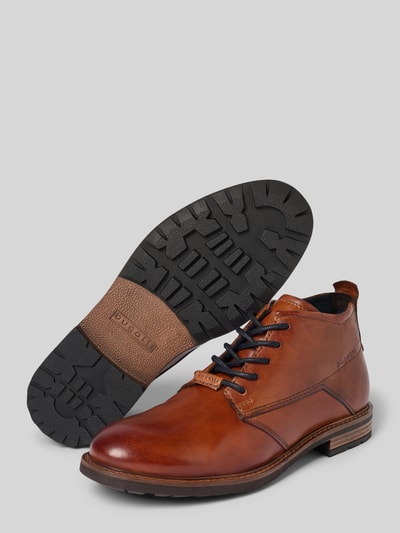bugatti Boots van leer met vetersluiting, model 'Lobo Comfort' Cognac - 4
