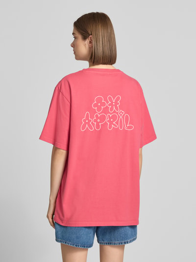 OH APRIL Oversized T-Shirt mit rückseitigem Stitching Modell 'Flower' Pink 5