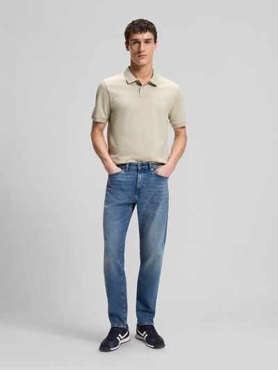 BOSS Orange Koszulka polo o kroju slim fit z mieszanki bawełny model 'PASSENGER' Piaskowy 1
