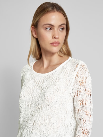 Apricot Regular Fit Strickpullover mit Paillettenbesatz Sand 3