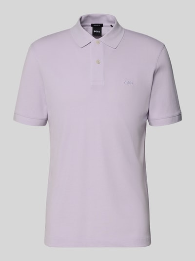 Produktfoto, Regular Fit Poloshirt aus reiner Baumwolle Modell 'PALLAS' von BOSS, Optik: Unifarben in zartem Fliederton, Piqué-Textur