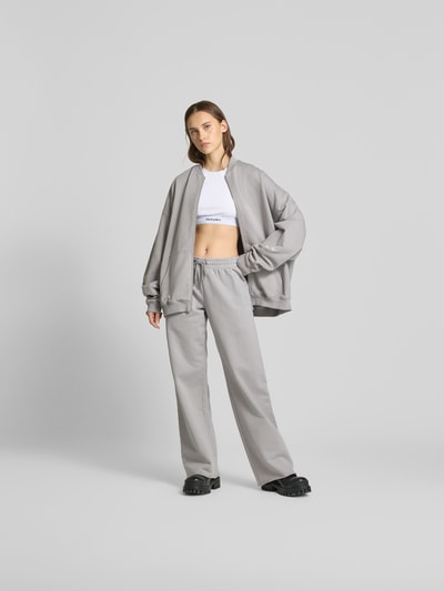 black palms Oversized Sweatjacke mit Reißverschluss Graphit 1