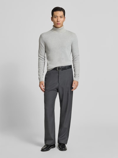 Selected Homme Regular Fit Rollkragenpullover aus reiner Baumwolle Modell 'DANE' Hellgrau 1