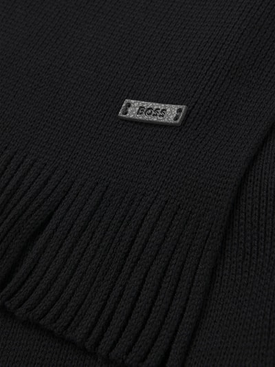 BOSS Sjaal van zuivere scheerwol Zwart - 4