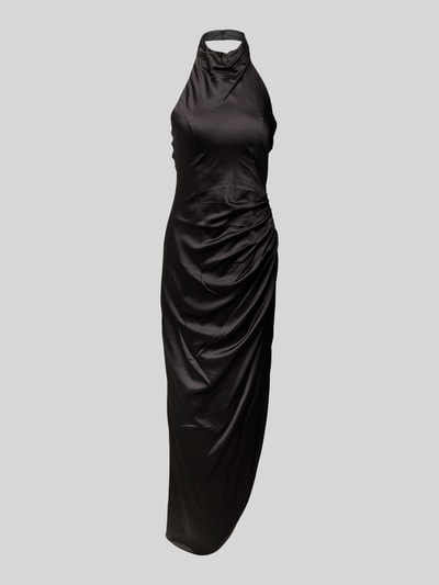 Unique Abendkleid mit seitlicher Raffung Black 1