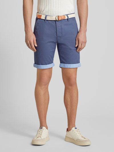 MCNEAL Slim Fit Bermudas mit Gürtel Bleu 4