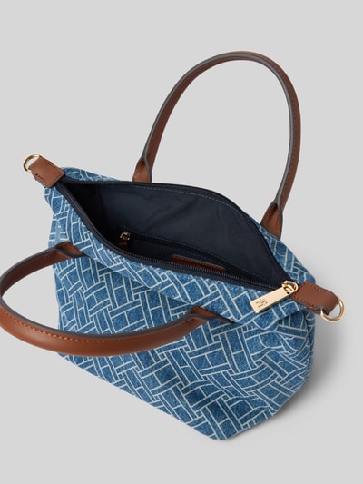 Produktfoto, Henkeltasche aus reiner Baumwolle von Tommy Hilfiger in Denim-Optik mit Hauptfach, Innenfach mit Reißverschluss und Logo-Applikation aus Metall