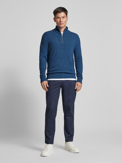 Marc O'Polo Regular Fit Troyer aus gesprenkeltem Tweedgarn Blau 1