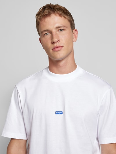 Hugo Blue T-Shirt mit Label-Stitching Modell 'Nieros' Weiss 3