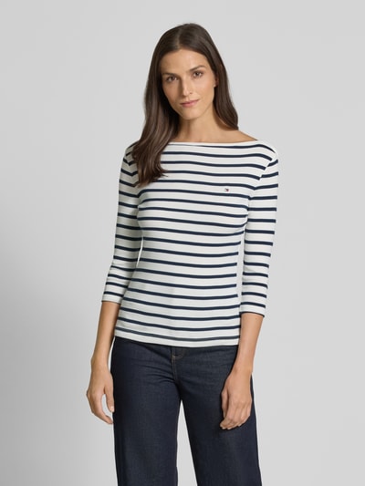 Tommy Hilfiger Slim Fit Langarmshirt aus reiner Baumwolle Weiss 4