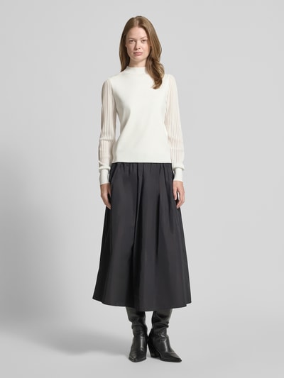 Zero Strickpullover aus Viskose-Mix mit Ballonärmeln Weiss 1