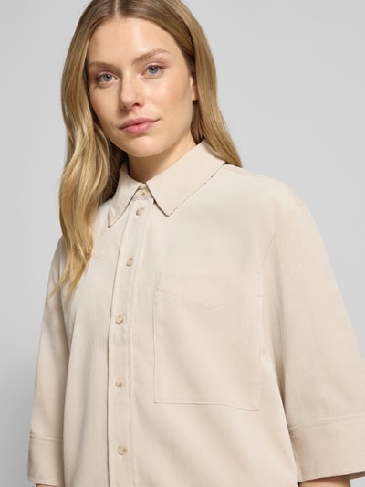 OPUS Relaxed fit overhemdblouse met borstzak, model 'Faisa' Zand - 3