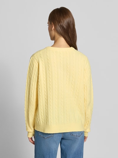 PIECES Regular fit gebreid jack met wol model 'SILLY' Geel - 5