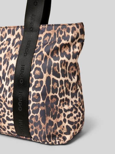 HUGO Torba z uchwytami ze zwierzęcym nadrukiem Beżowy 3
