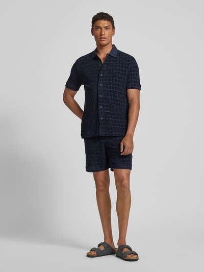 Marc O'Polo Shorts mit Strukturmuster Dunkelblau 1