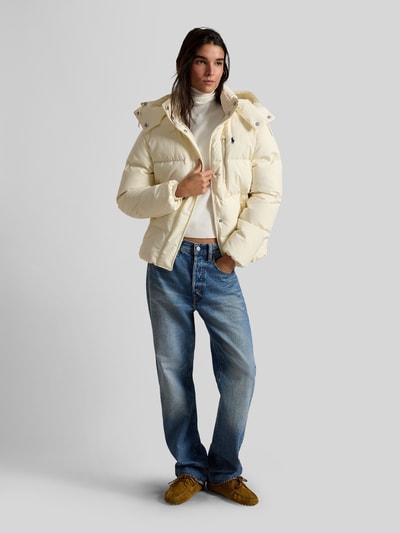 Polo Ralph Lauren kurtka pikowana o kroju regular fit z odpinanym kapturem Złamany biały 1
