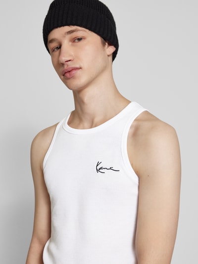 KARL KANI Tanktop mit Label-Stitching Weiss 3