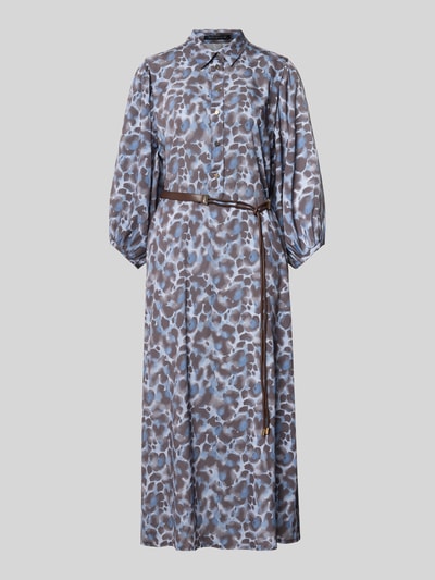 Betty Barclay Ausgestelltes Freizeitkleid mit Allover-Muster Modell 'JULI' Rauchblau 1