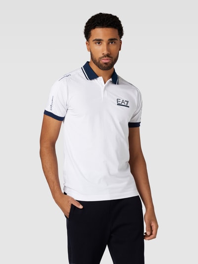 EA7 Emporio Armani Regular fit poloshirt met labelprint Wit - 4