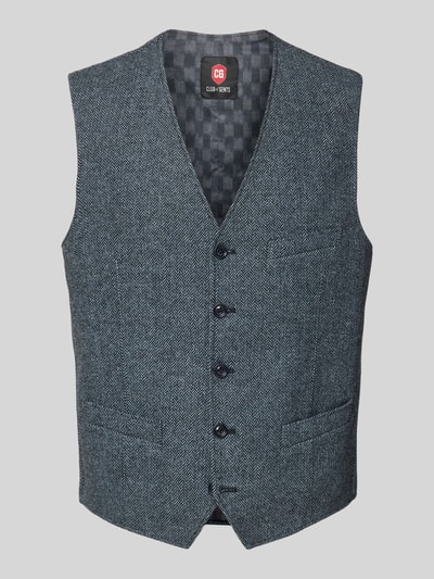 CG - Club of Gents Gilet met strookzakken, model 'Morley' Marineblauw - 2