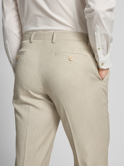 MCNEAL Regular Fit Bundfaltenhose mit Strukturmuster Beige 3