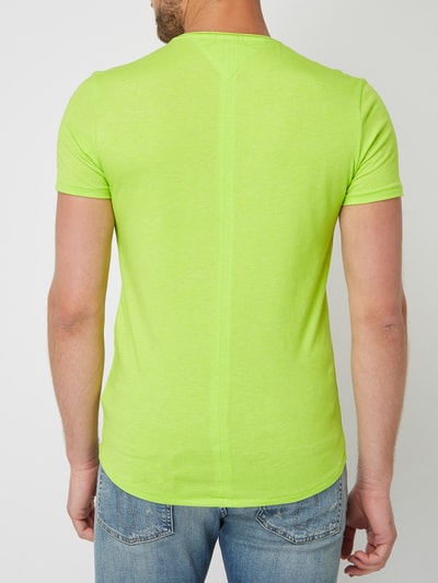 Tommy Jeans Slim Fit T-Shirt mit Logo-Stickerei  Neon Gelb Melange 5