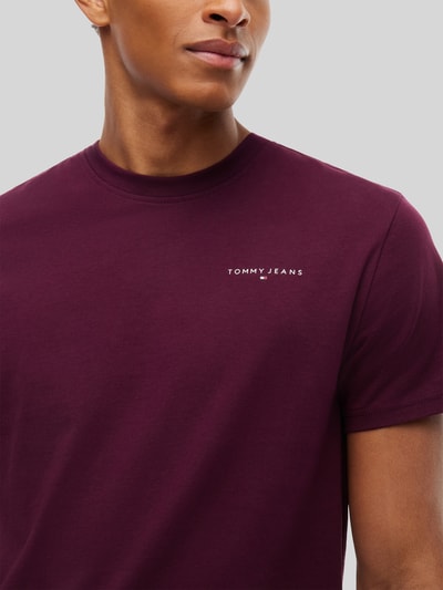 Tommy Jeans Slim Fit T-Shirt aus reiner Baumwolle Bordeaux 3